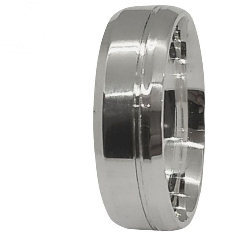 ALIANÇA DE PRATA 7,0MM ANATÔMICA QUADRADA CHANFRADA C/01 FRISO 0,50