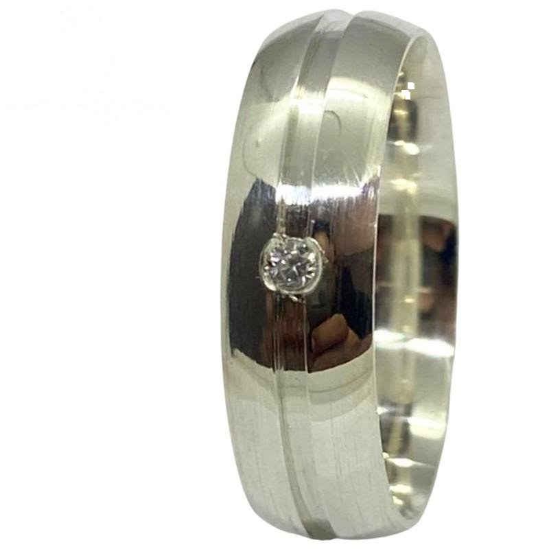 ALIANÇA DE PRATA 6,0MM ANATÔMICA C/FRISO 1,0MM