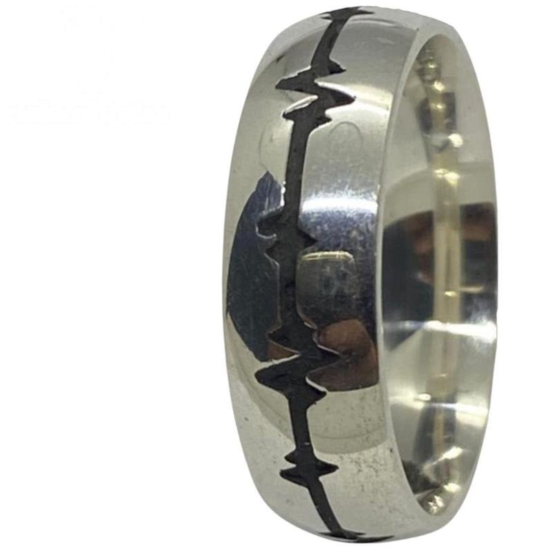 ALIANÇA DE PRATA 6,0MM ANATÔMICA ABAULADA BATIMENTO ENVELHECIDO