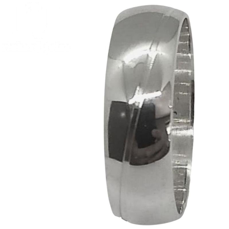 ALIANÇA DE PRATA 6,0MM ABAULADA C/ INTERNO RETO