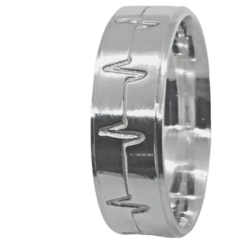 ALIANÇA DE PRATA 6,0MM QUADRADA C/BATIMENTO E LATERAL REBAIXADA