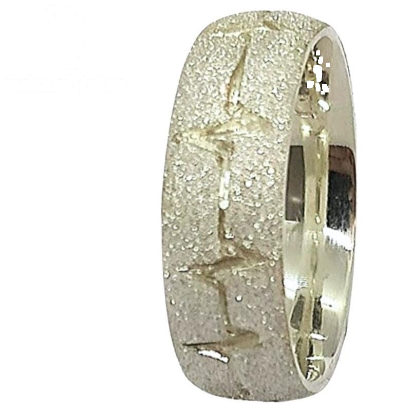 ALIANÇA DE PRATA 6,0MM ANATÔMICA ABAULADA DIAMANTADA C/BATIMENTO CARDIACO