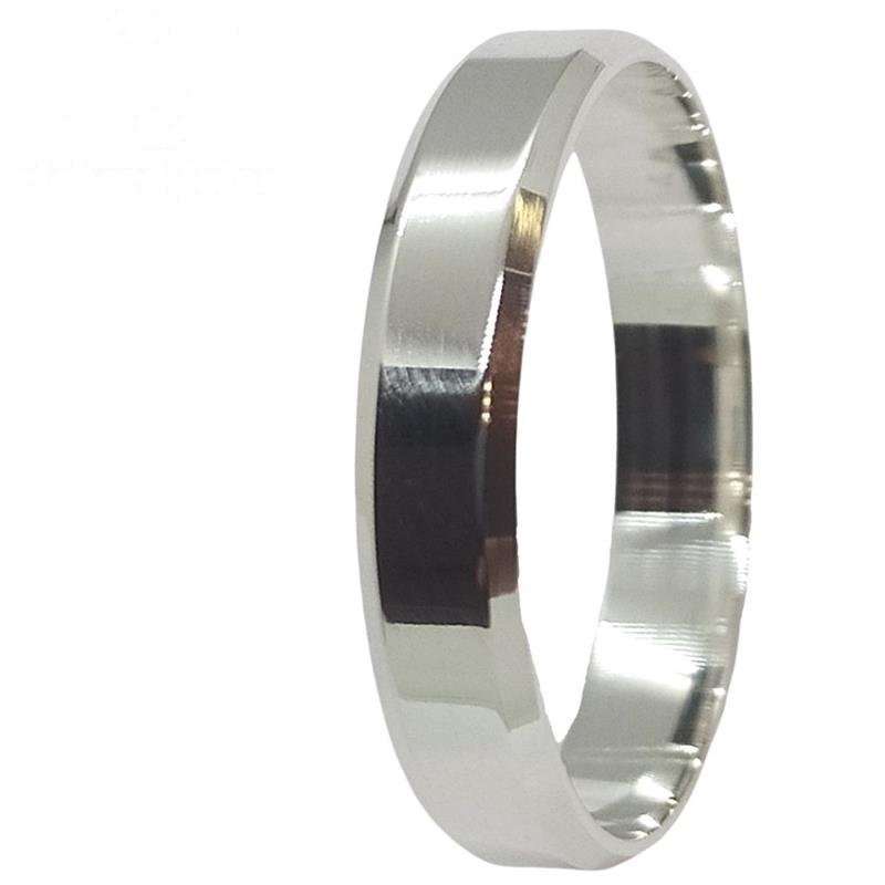 ALIANÇA DE PRATA 4,0MM SEMI-ANATÔMICA CHANFRADA