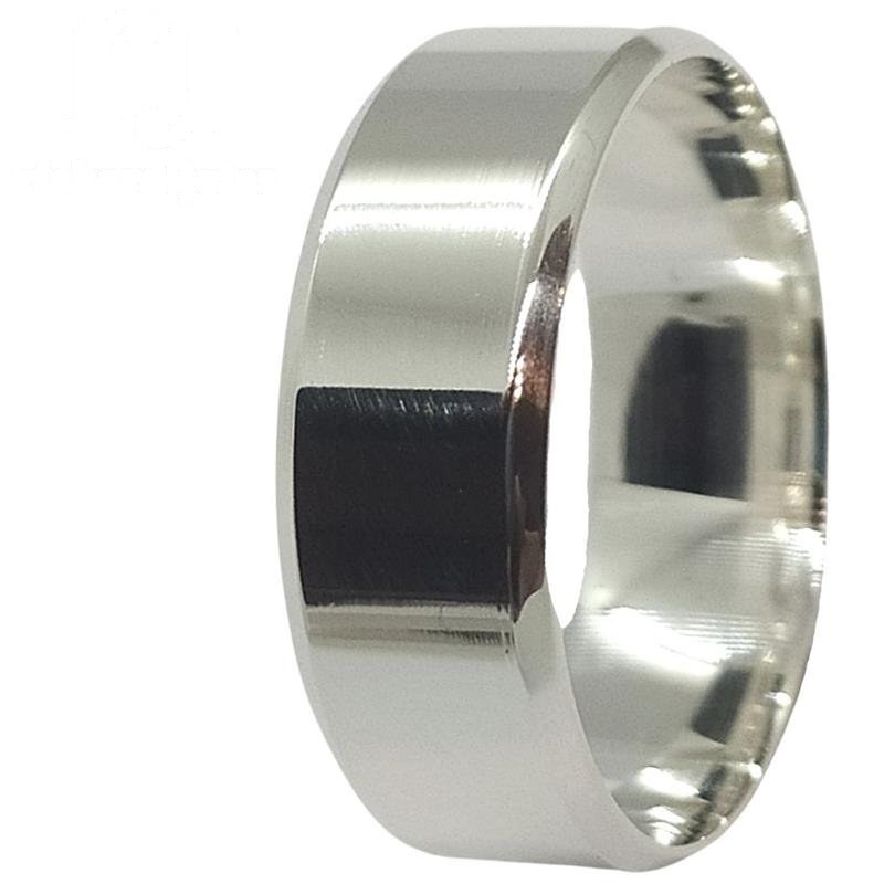 ALIANÇA DE PRATA 7,0MM SEMI-ANATÔMICA CHANFRADA