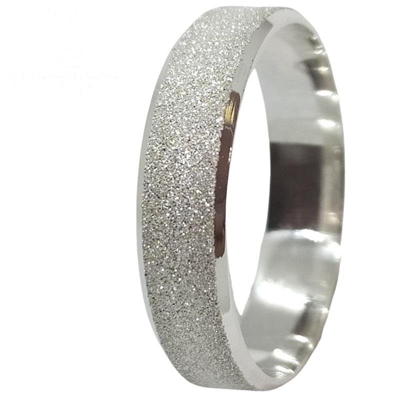 ALIANÇA DE PRATA 5,0MM SEMI-ANATÔMICA CHANFRADA DIAMANTADA