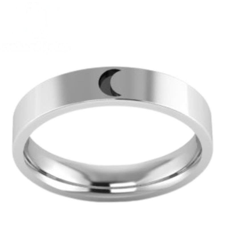 ALIANÇA DE PRATA 4,0MM ANATÔMICA QUADRADA LUA