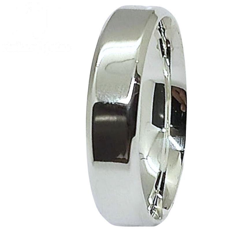 ALIANÇA DE PRATA 5,0MM ANATÔMICA QUADRADA CHANFRADA