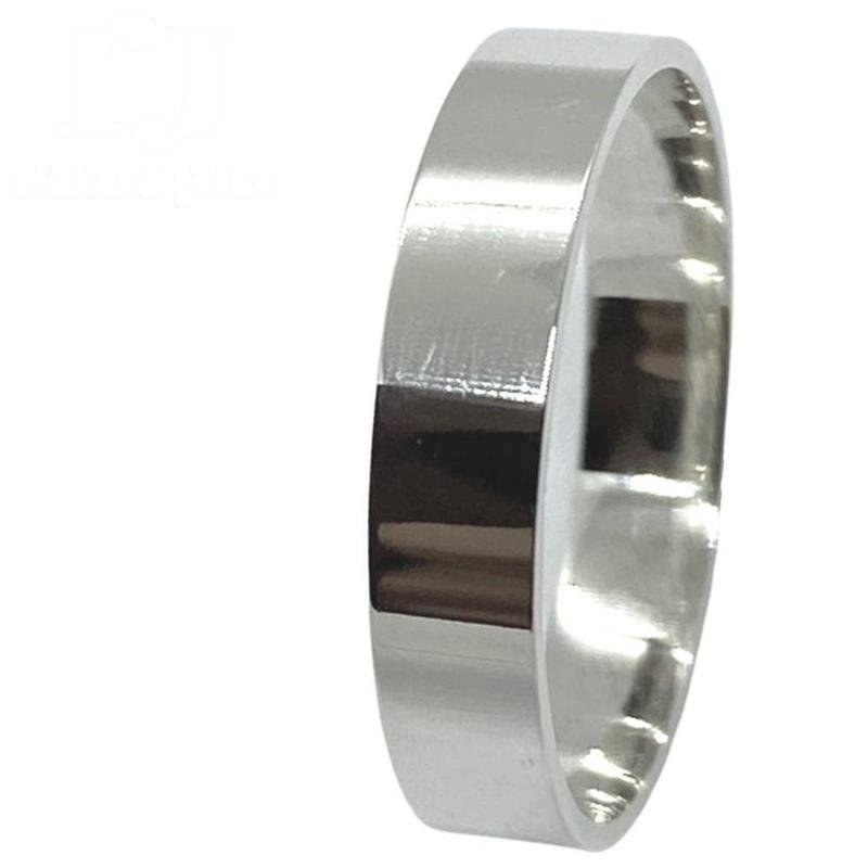 ALIANÇA DE PRATA 4,0MM ANATÔMICA QUADRADA