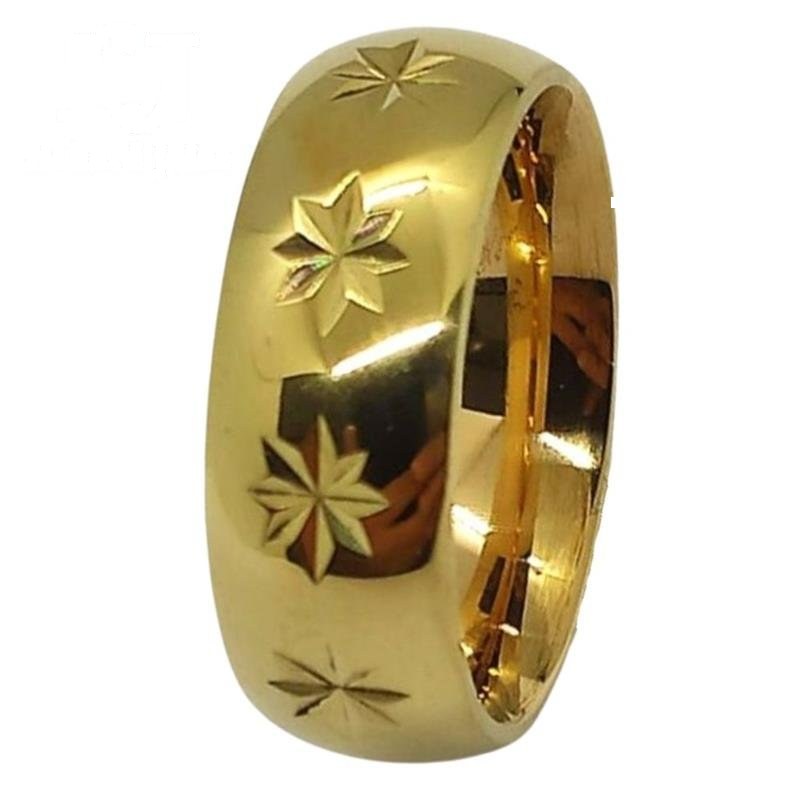ALIANÇA DE MOEDA 8,0MM ABAULADA TRABALHADA