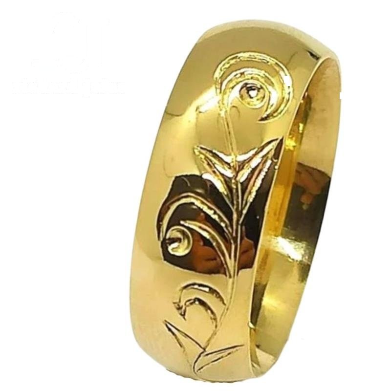 ALIANÇA DE MOEDA 8,0MM ABAULADA TRABALHADA