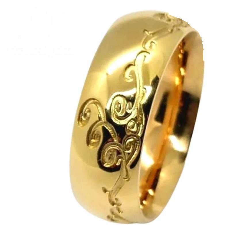 ALIANÇA DE MOEDA 8,0MM ABAULADA TRABALHADA