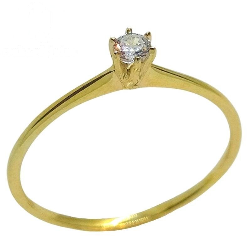 ANEL DE OURO 18KL SOLITÁRIO PEDRA 3MM PESO MÉDIO 1,5 GR