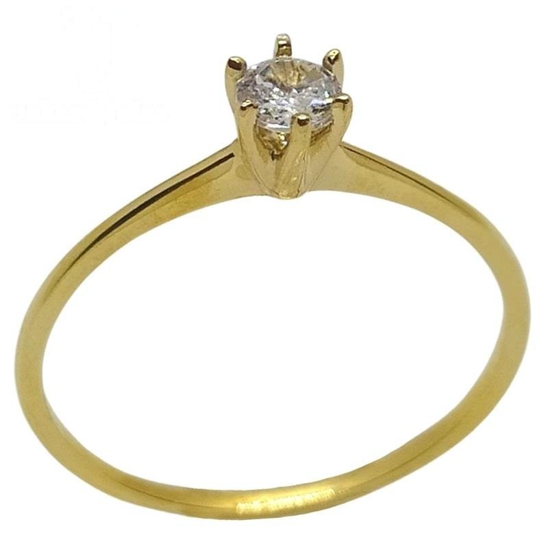 ANEL DE OURO 18KL SOLITÁRIO PEDRA 4MM PESO MÉDIO 1,6 GR