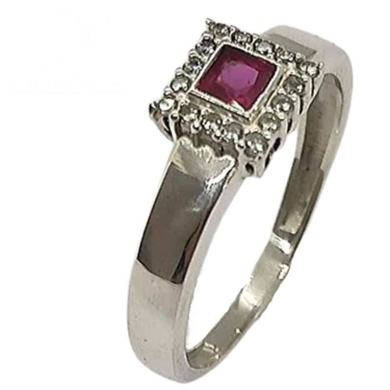 ANEL DE PRATA QUADRADO C/ ZIRCONIA CARRE 3X3