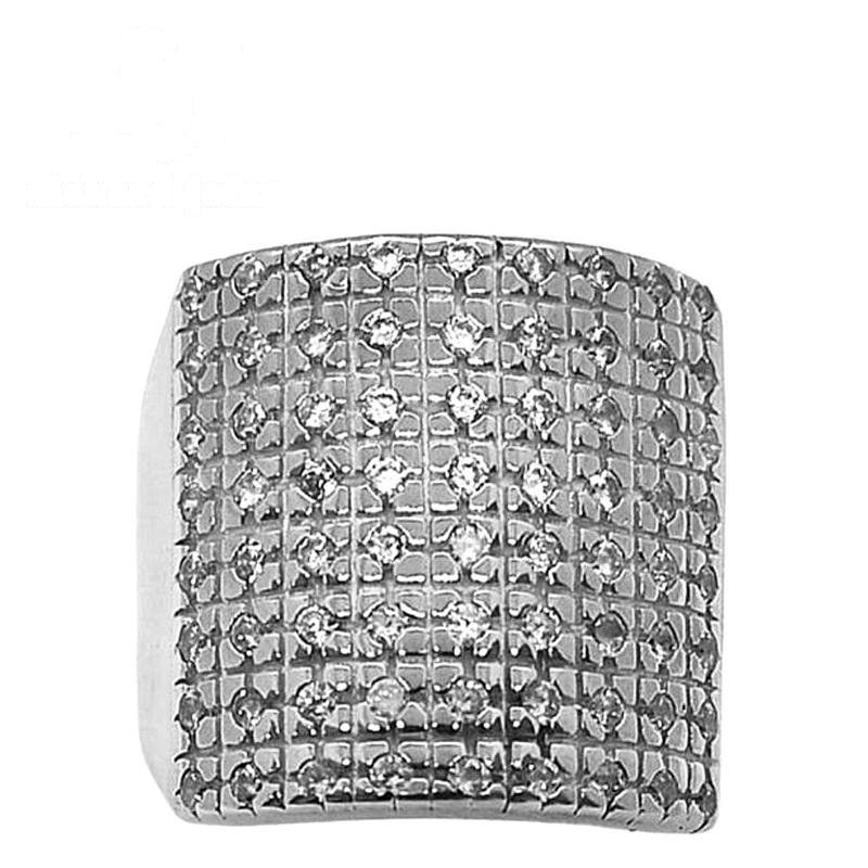 ANEL DE PRATA CRAVEJADO C/74 PEDRAS DE ZIRCONIA