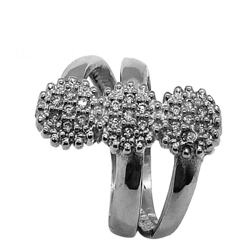 ANEL DE PRATA C/21 PEDRAS DE ZIRCONIA