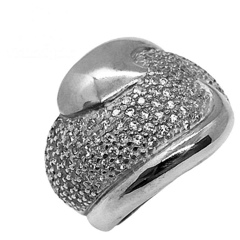 ANEL DE PRATA CRAVEJADO C/120 PEDRAS