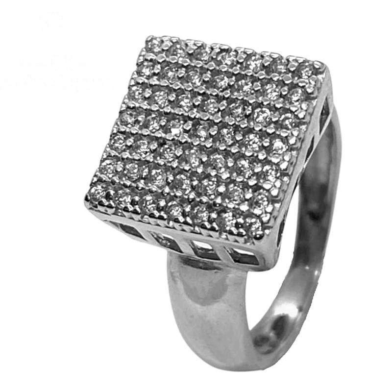 ANEL DE PRATA CHUVEIRO COR UNICA C/42 PEDRAS