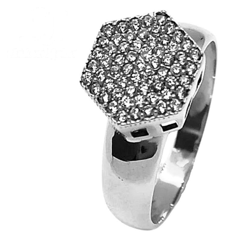 ANEL DE PRATA CHUVEIRO COR UNICA C/42 PEDRAS