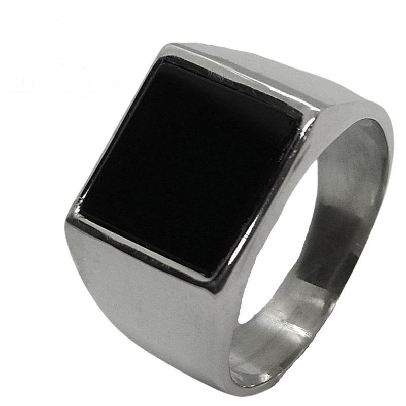 ANEL DE PRATA QUADRADO PEDRA ONIX 12 X 12 MM