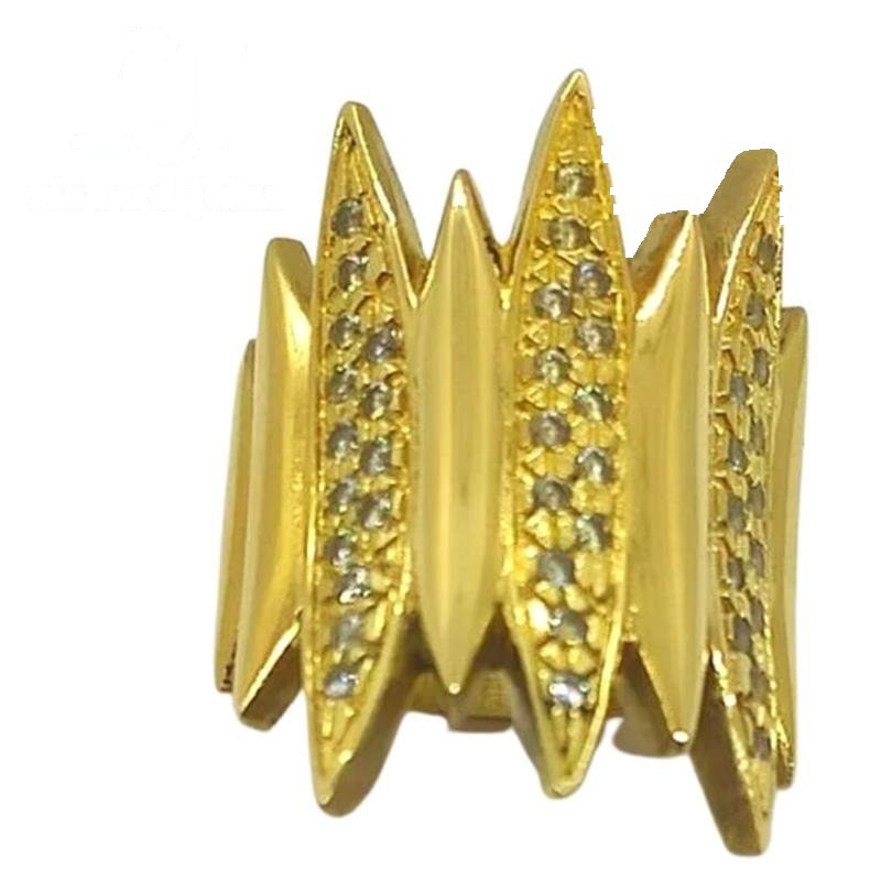 ANEL DE MOEDA C/42 PEDRAS DE ZIRCONIA