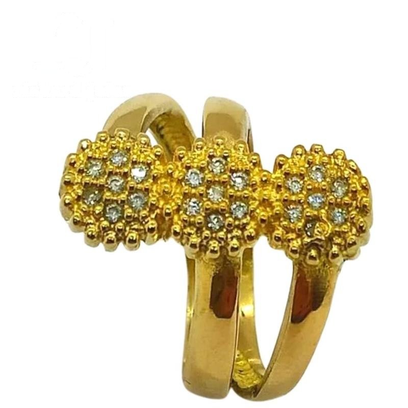 ANEL DE MOEDA C/21 PEDRAS DE ZIRCONIA