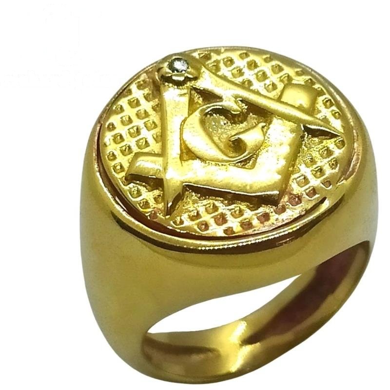 ANEL DE MOEDA MASCULINO MAÇOM C/01 PEDRA
