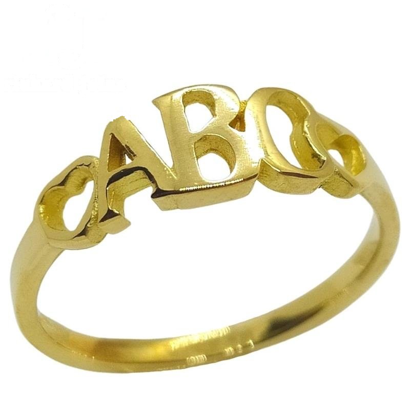 ANEL DE MOEDA ABC C/ 02 CORAÇÕES