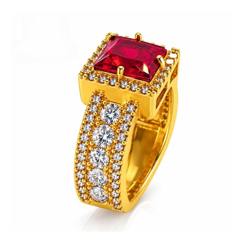 ANEL DE MOEDA SHINE ZONE MUDA COR DAS PEDRAS CENTRAL CARRE 8X8MM E LATERAL 1,25MM