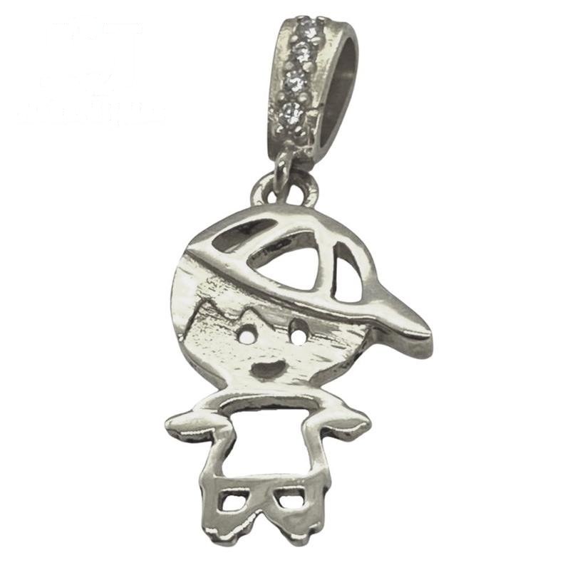 PINGENTE DE PRATA MENINO DE TAMANHO 1,6 X 1,0
