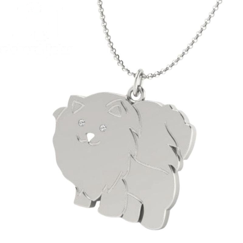 PINGENTE DE PRATA CACHORRO C/02 PEDRAS