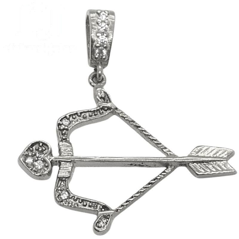 PINGENTE DE PRATA FLECHA C/ 09 PEDRAS DE TAMANHO 1,8 X 2,7