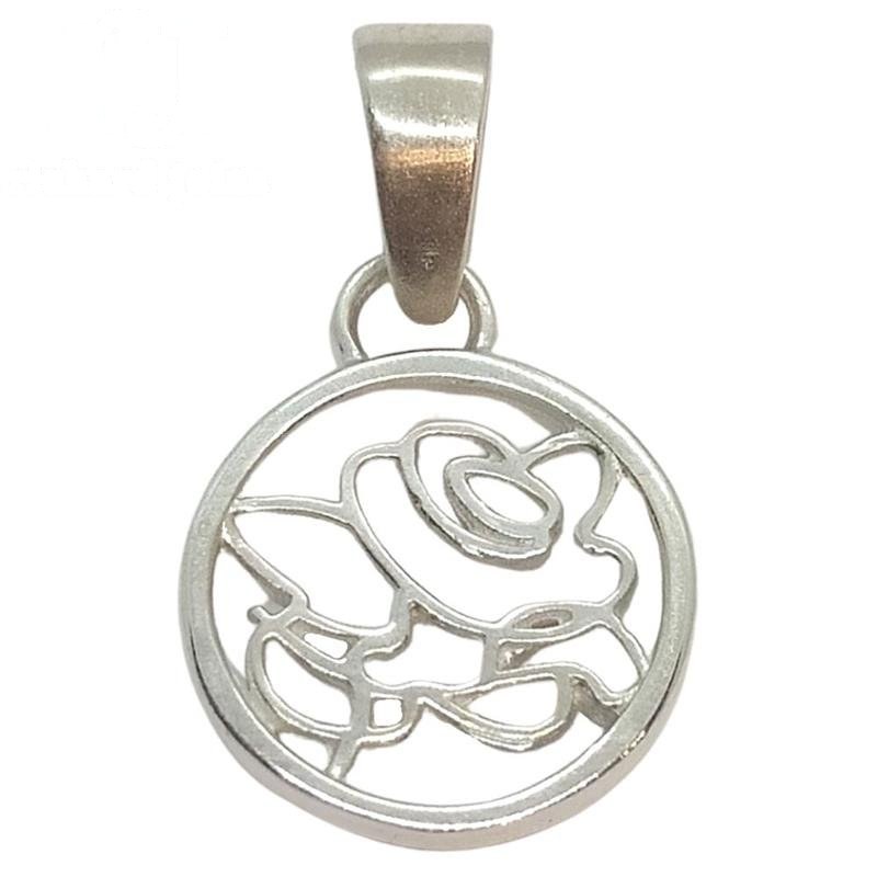 PINGENTE DE PRATA ROSA 1,6 X 1,9