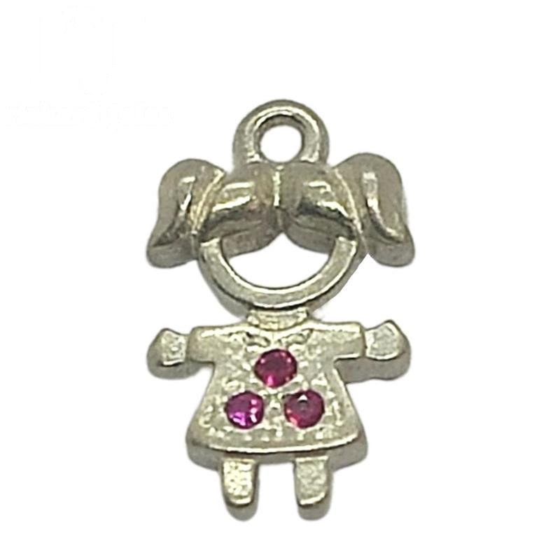 PINGENTE DE PRATA MENINA DE TAMANHO 0,9 X 1,3