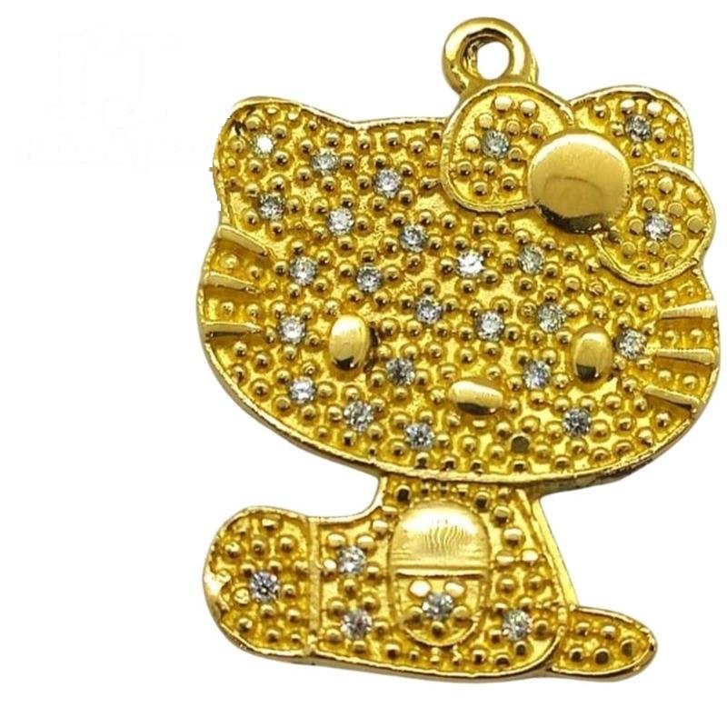PINGENTE DE MOEDA GATINHO C/29 PEDRAS DE TAMANHO 2,8 X 2,8