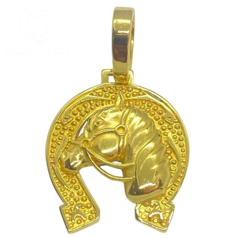 PINGENTE DE MOEDA FERRADURA C/ CAVALO 3,0 CM