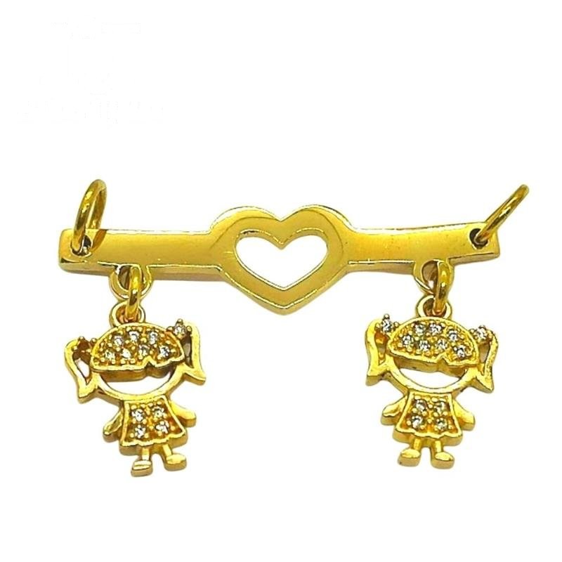 PINGENTE DE MOEDA CANGA C/02 MENINAS DE TAMANHO 3,5 X 2,3