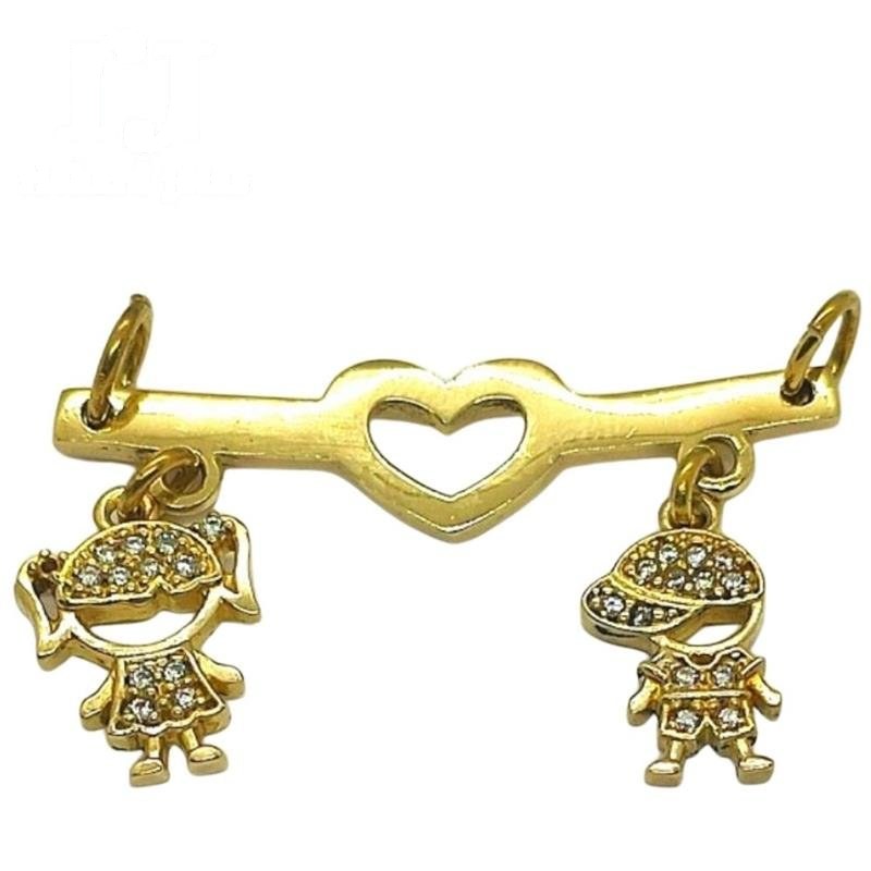 PINGENTE DE MOEDA CANGA C/01 MENINA E 01 MENINO DE TAMANHO 3,5 X 2,3