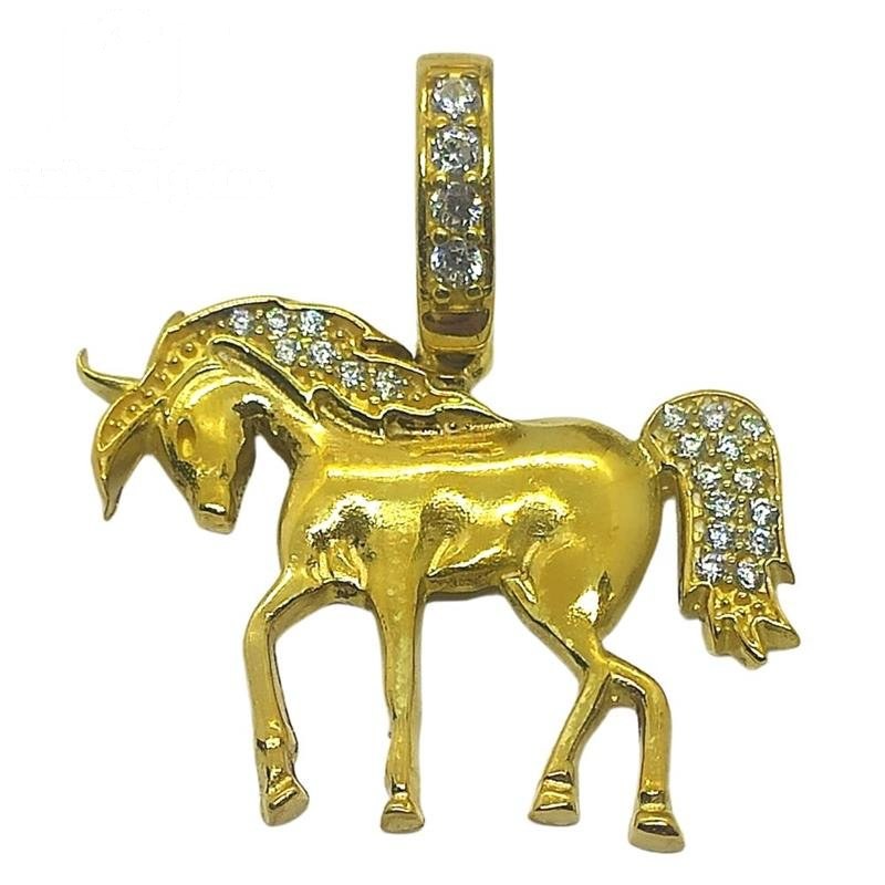 PINGENTE DE MOEDA CAVALO C/20 PEDRAS DE TAMANHO 2,8 X 2,4