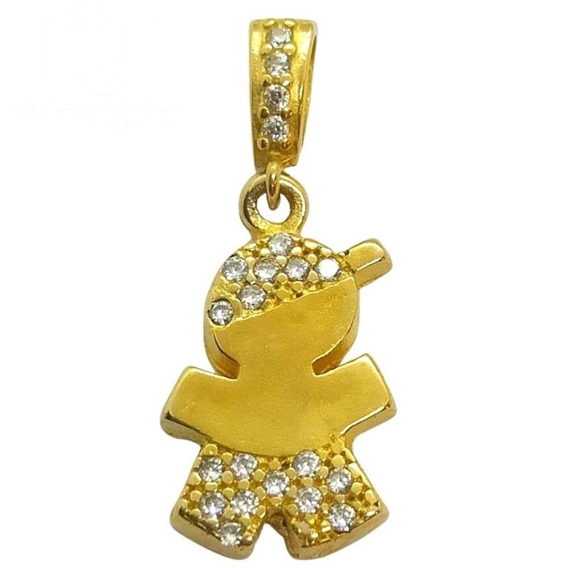 PINGENTE DE MOEDA MENINO C/ 21 PEDRAS DE TAMANHO 1,5 X 1,0