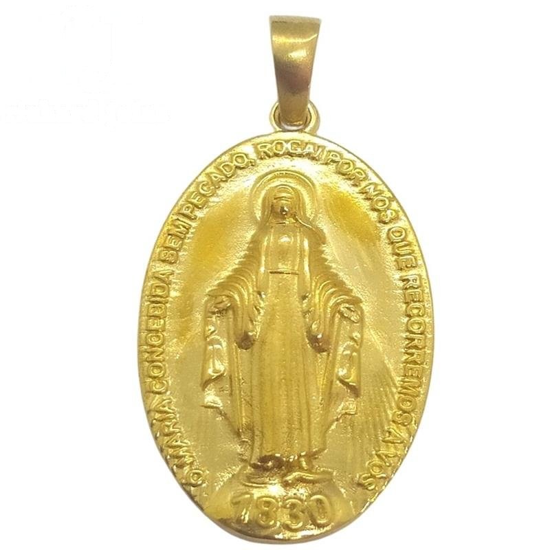 PINGENTE DE MOEDA SANTA MARIA DE TAMANHO 3,3 X 2,2