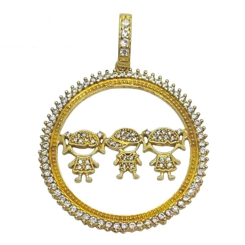 PINGENTE DE MOEDA MANDALA C/105 PEDRAS 02 MENINOS