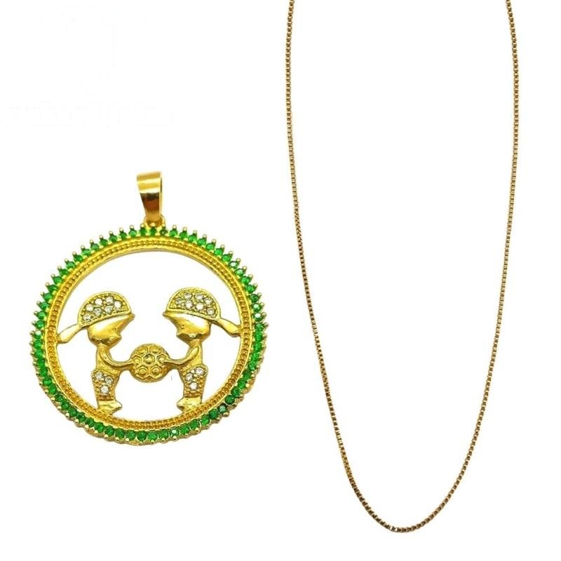 PINGENTE DE MOEDA MANDALA C/105 PEDRAS 02 MENINOS