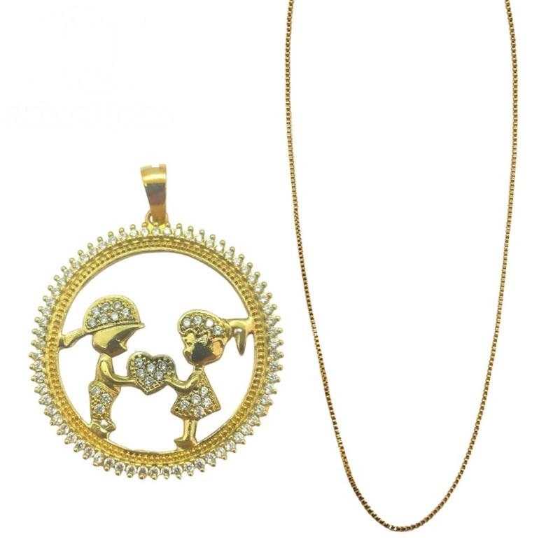 PINGENTE DE MOEDA MANDALA C/105 PEDRAS 01 MENINA E 01 MENINO