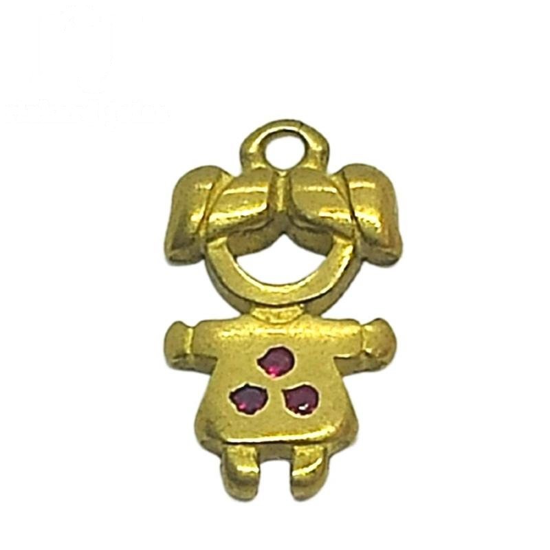 PINGENTE DE MOEDA MENINA DE TAMANHO 0,9 X 1,3