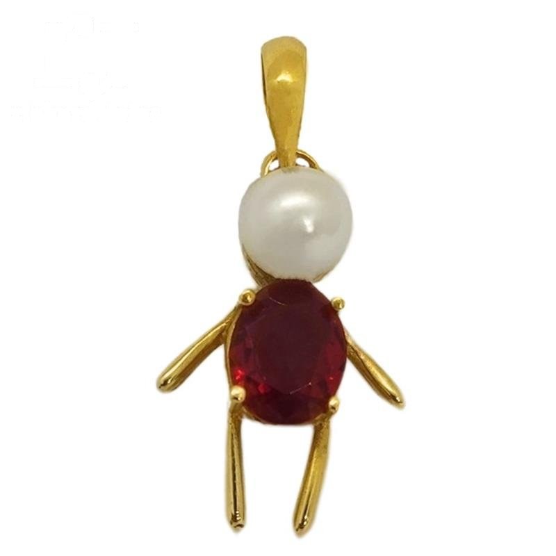 PINGENTE DE MOEDA BONECO PÉROLA