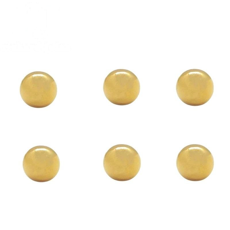 BRINCO FOLHEADO A OURO TRIO DE BOLINHAS LISAS (6MM)