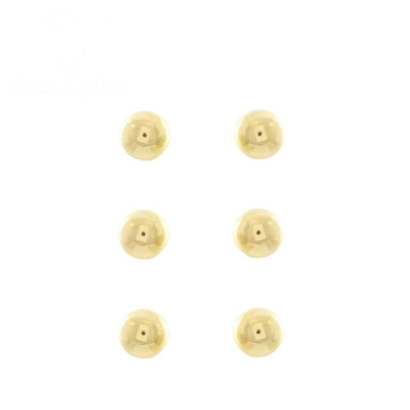 BRINCO FOLHEADO A OURO TRIO DE BOLINHAS LISAS (5MM)