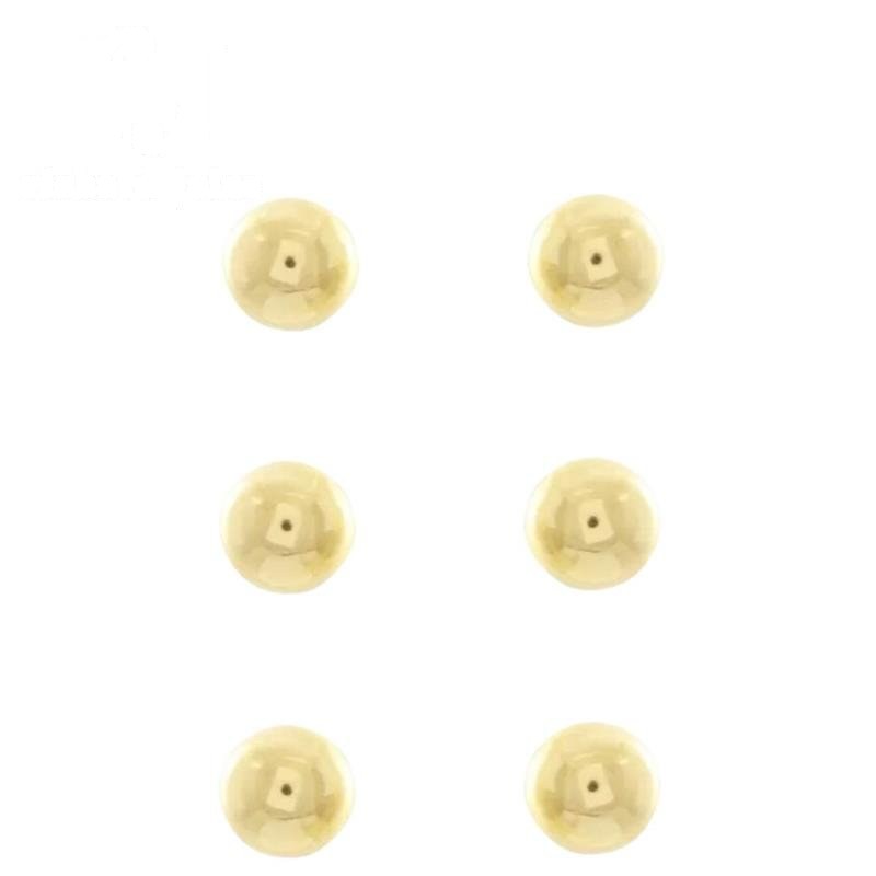 BRINCO FOLHEADO A OURO TRIO DE BOLINHAS LISAS (8MM)