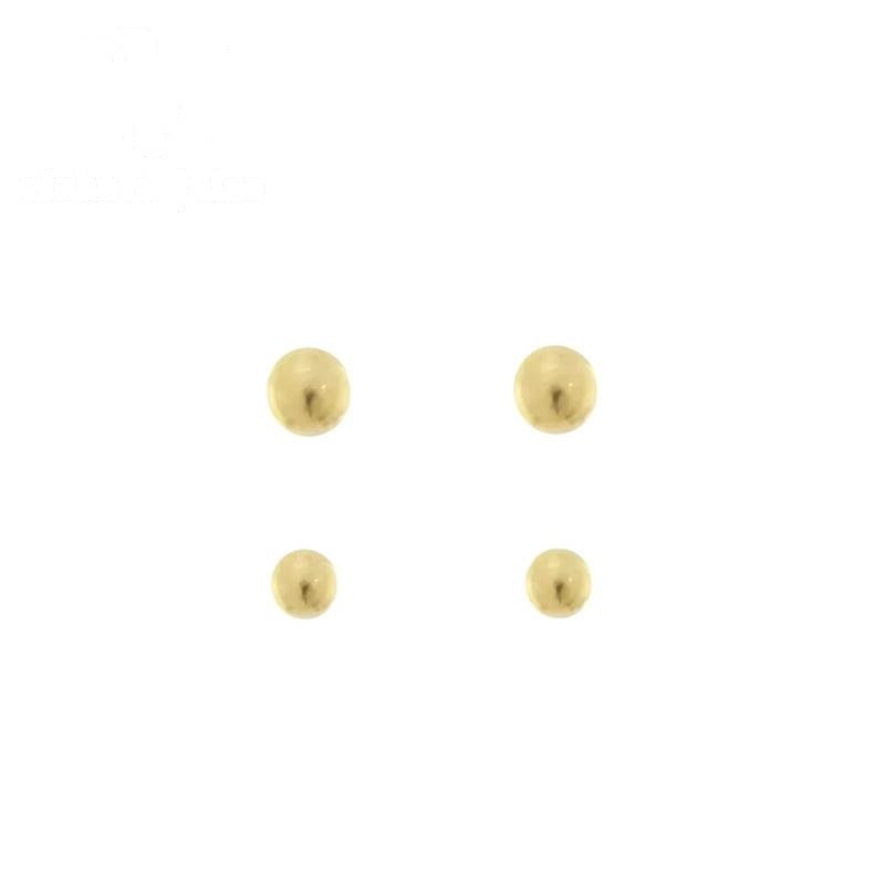 BRINCO FOLHEADO A OURO DUPLO BABY BOLINHAS